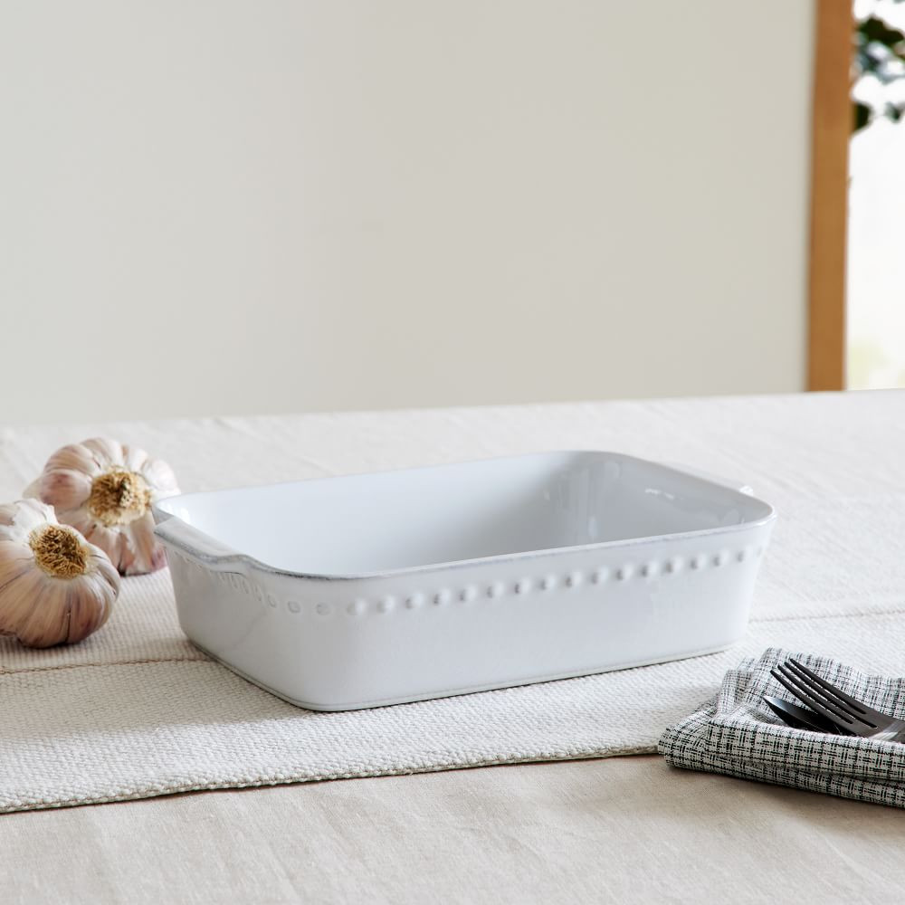 Pearl White Rectangular Baker | West Elm (US)