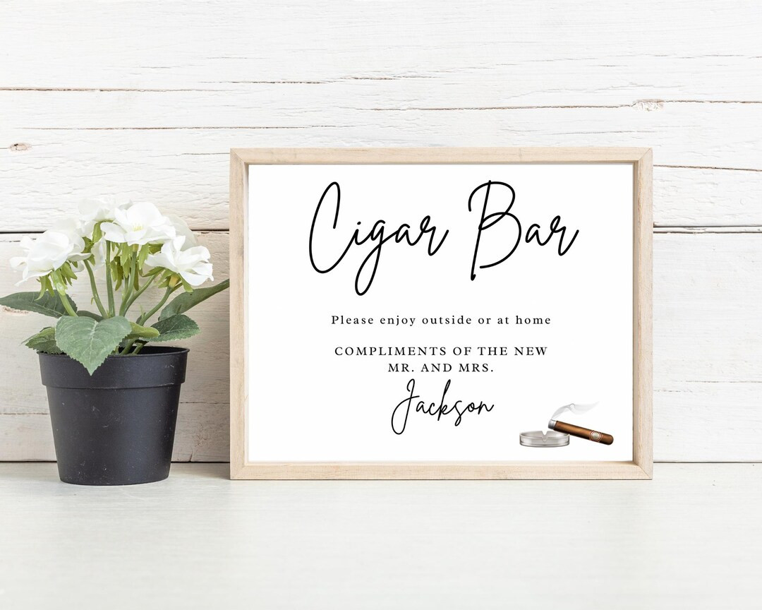 DIY Editable Wedding Sign Reception Party Instant Download Digital Product Cigar Bar Wedding Deco... | Etsy (US)