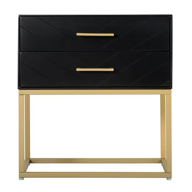 Ellias Bedside Nightstand Table Black/Gold - Finch | Target