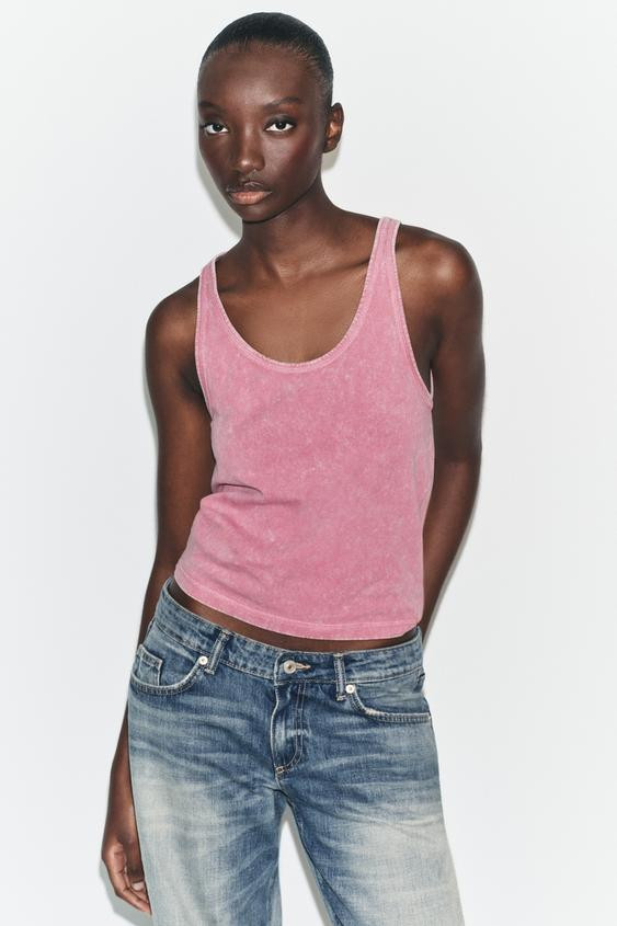 RUSTIC SLEEVELESS T-SHIRT | Zara US