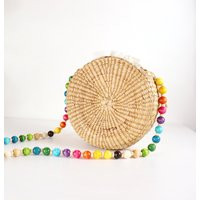 Thaihome Round Rattan Bag, Bali Straw Handwoven Shoulder Boho Summer Bohemian Cross Body Purse, Chri | Etsy (US)