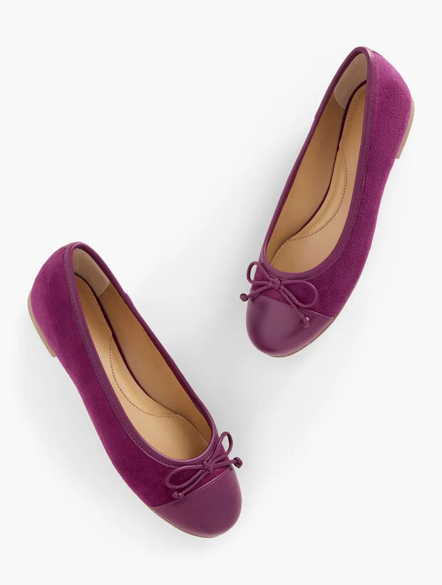 Blair Cap Toe Ballet Flats - Suede | Talbots