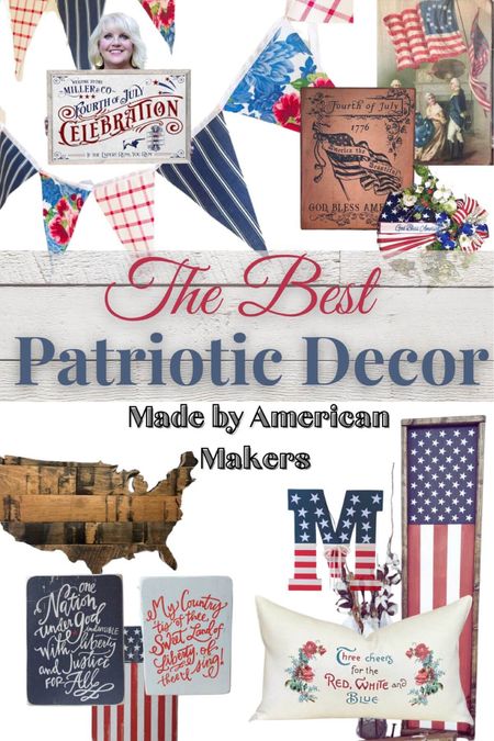 Do you want to buy Patriotic Decor that is actually made in the USA? I've scoured the internet to find the cutest Americana home decor that is made in America. All of the linked products are made by American makers on Etsy!!  And these beautiful decor items will be perfect to get ready for all your July 4th parties! #ltkhome 

#LTKSeasonal