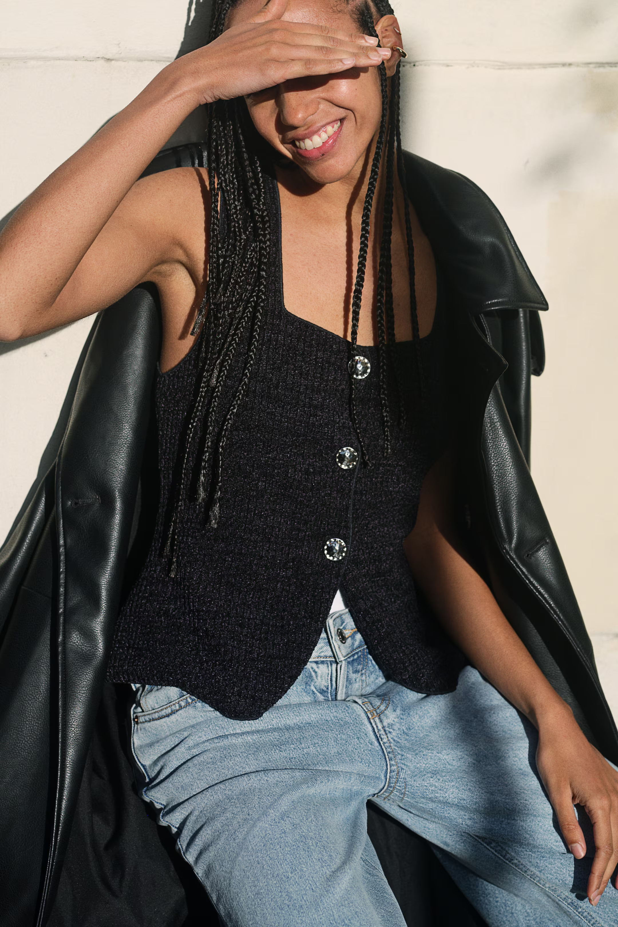 Textured jersey waistcoat | H&M (UK, MY, IN, SG, PH, TW, HK)