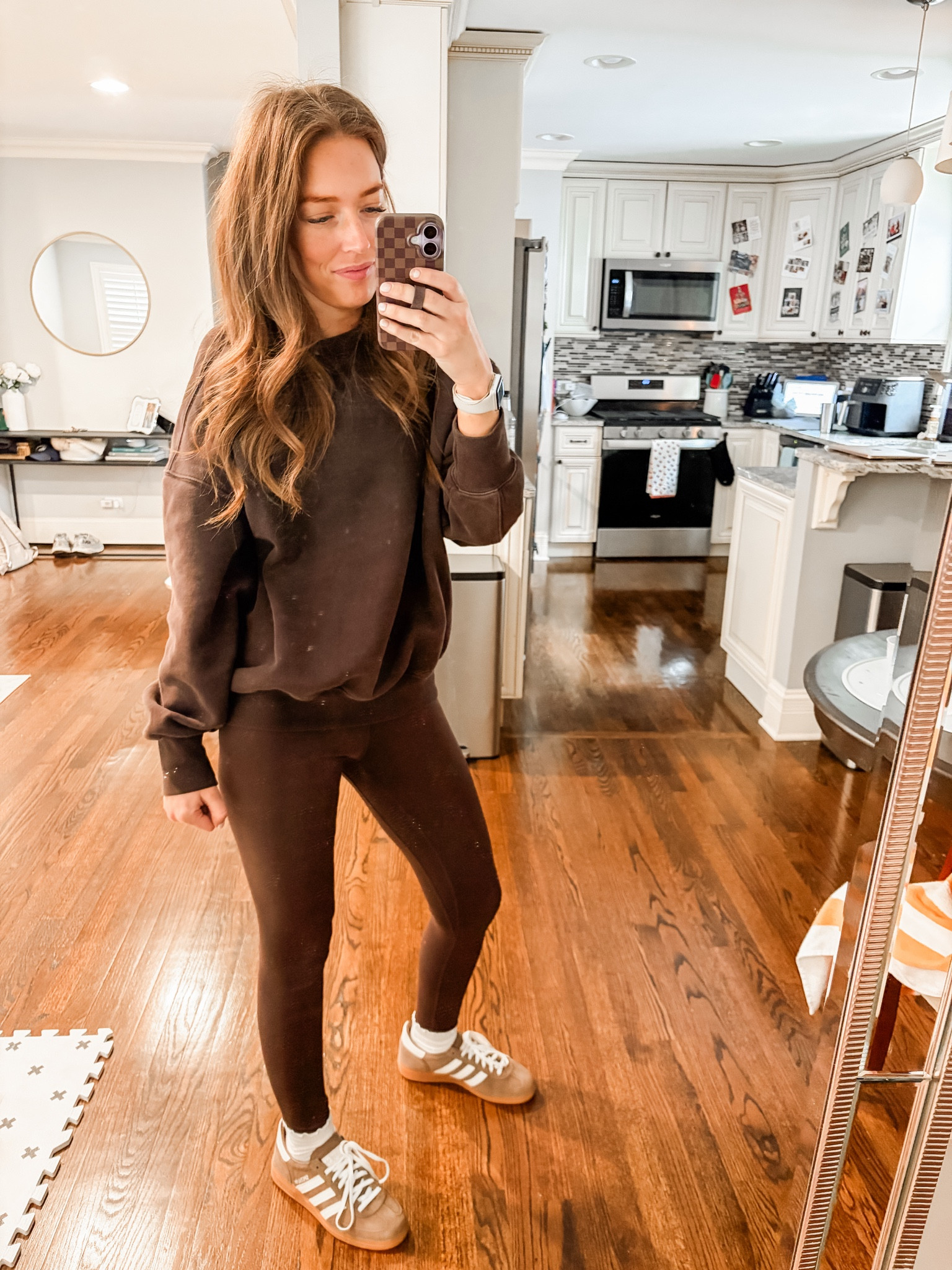 Loungewear / leggings / workout / sneakers / ruffle socks / sweatshirt 

#LTKootd #LTKfitnessgoals #LTKmomlife