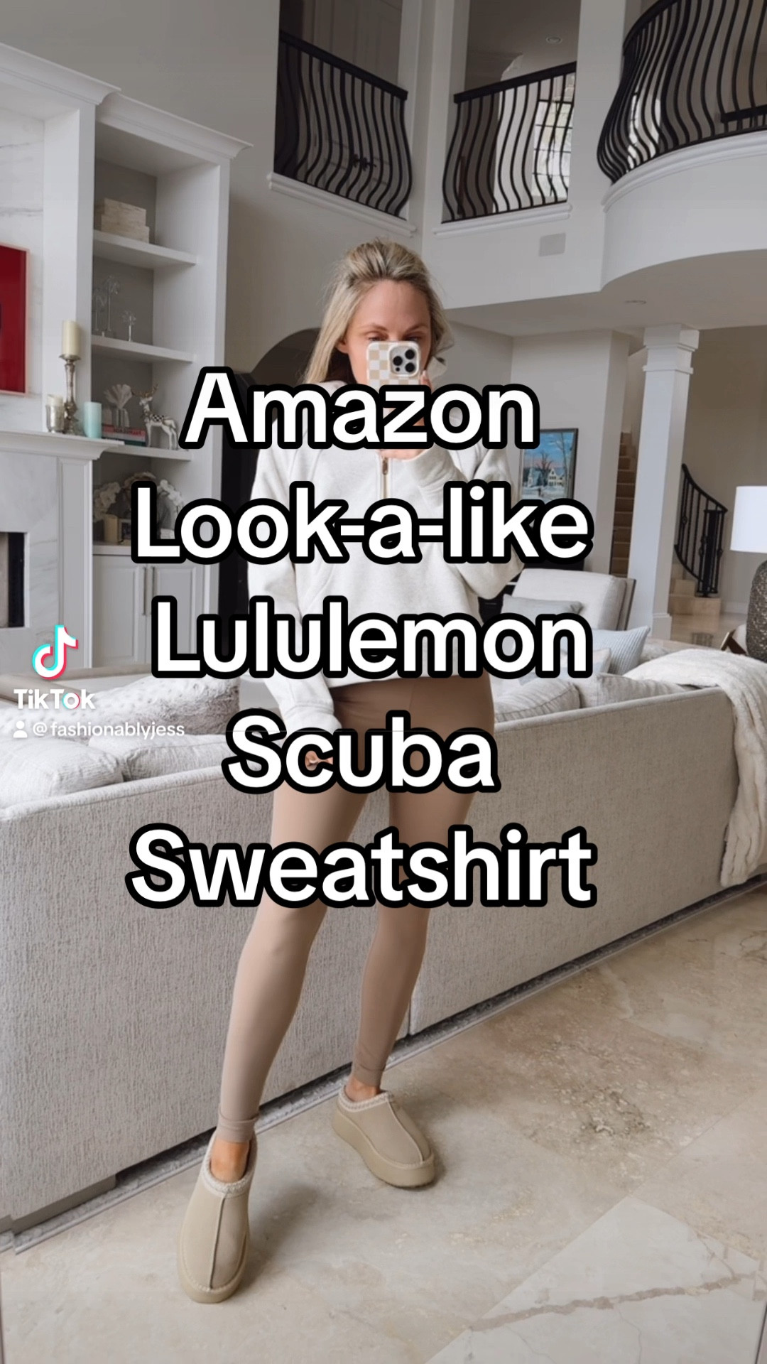 Amazon look-alike Skuba Lululemon sweatshirt size up, one size wearing a medium

#LTKVideo #LTKfindsunder50 #LTKover40