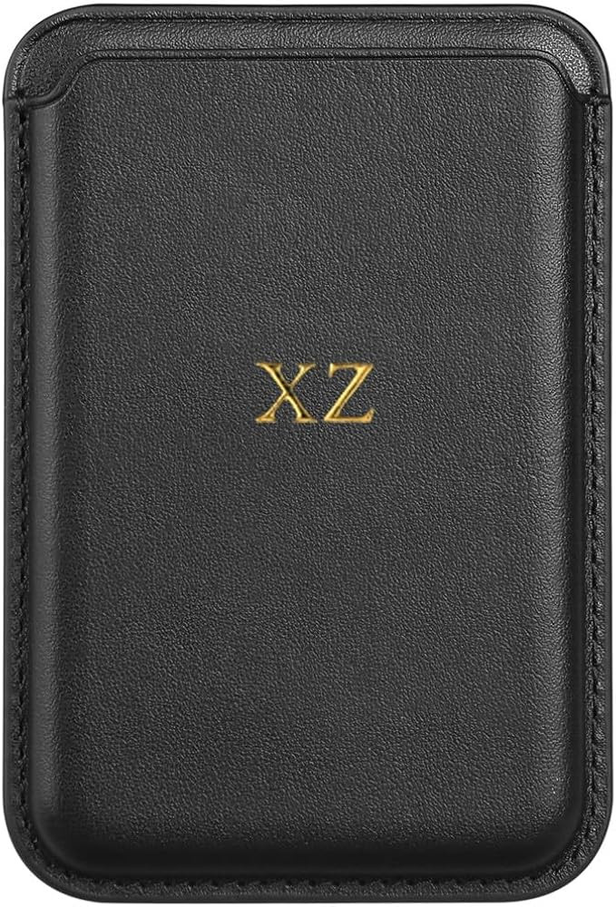 Customized Gold Silver Initials Magnetic Card Wallet Holder with MagSafe for iPhone 12 13 14 15 P... | Amazon (US)