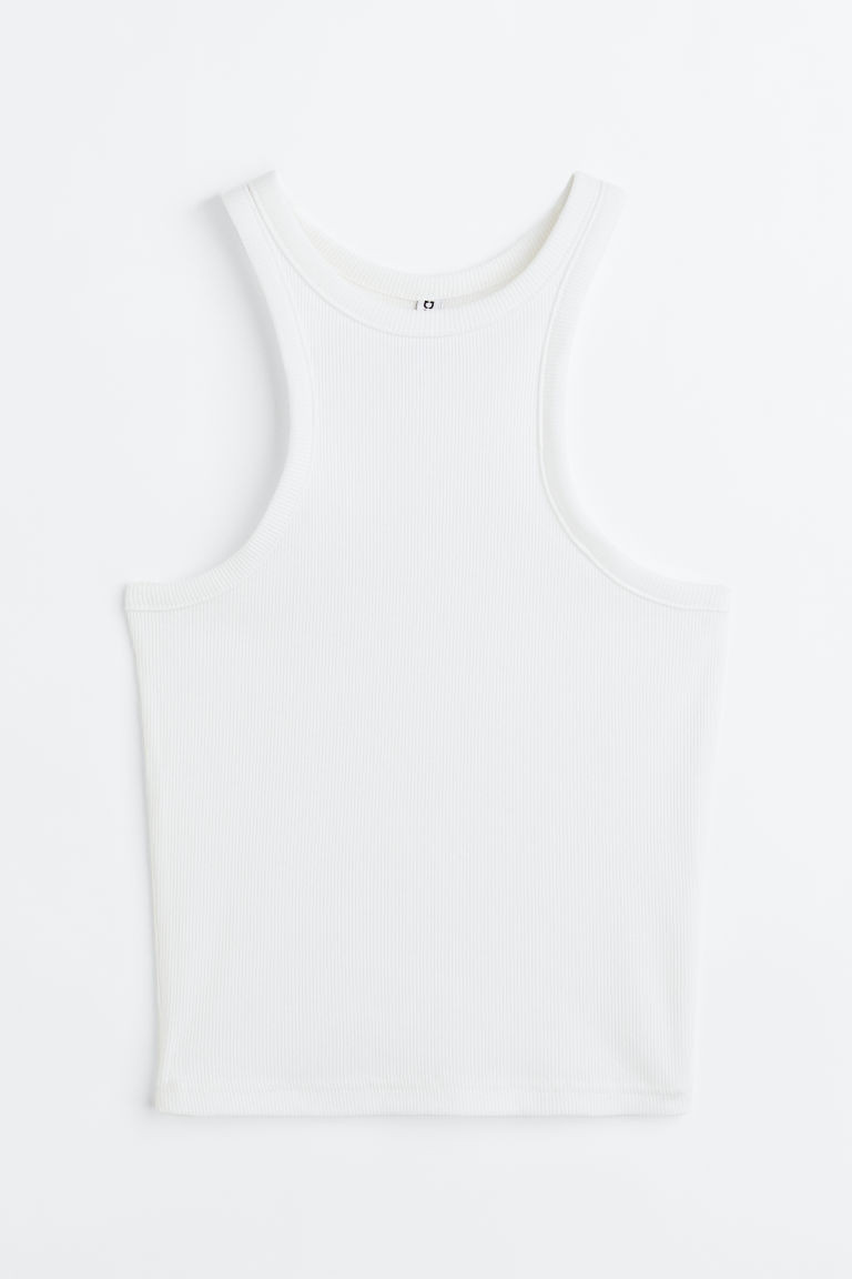 H & M - Crop Tank Top - White | H&M (US + CA)