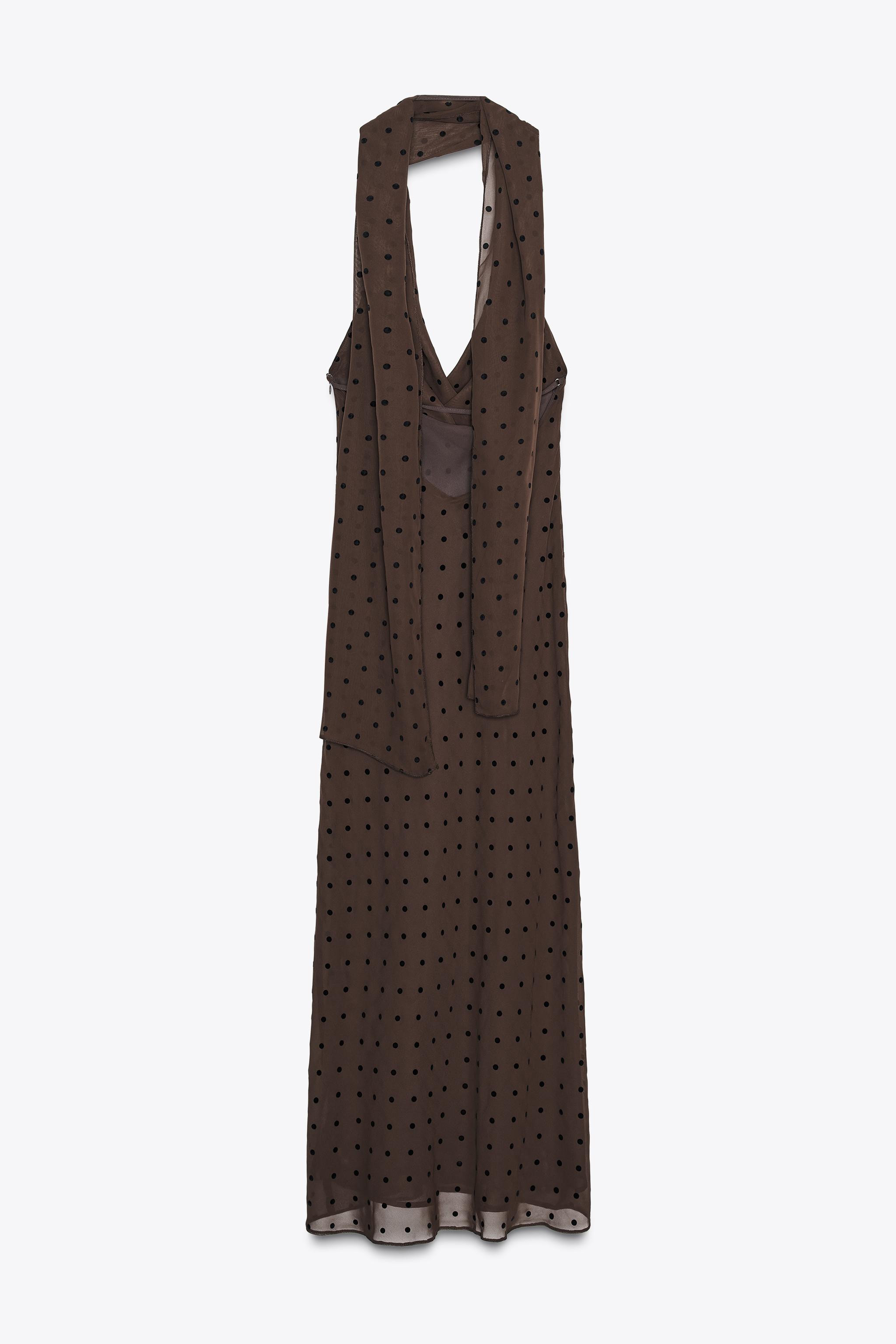 POLKA DOT SCARF MAXI DRESS | Zara US