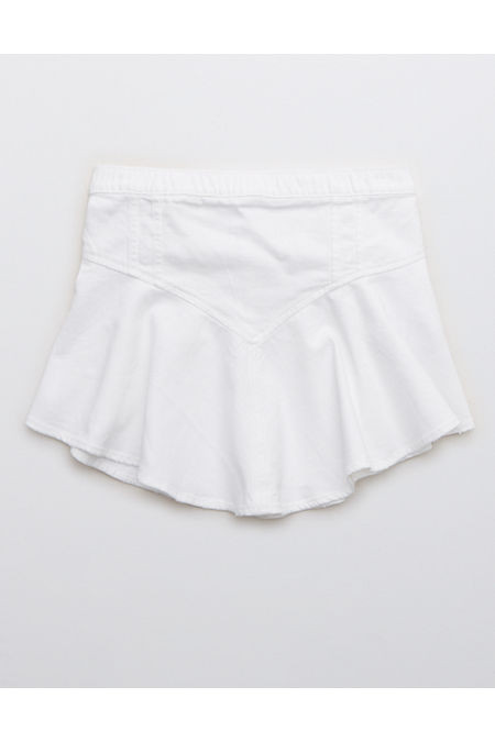 Aerie Denim Circle Mini Skirt Women's White M | American Eagle Outfitters (US & CA)