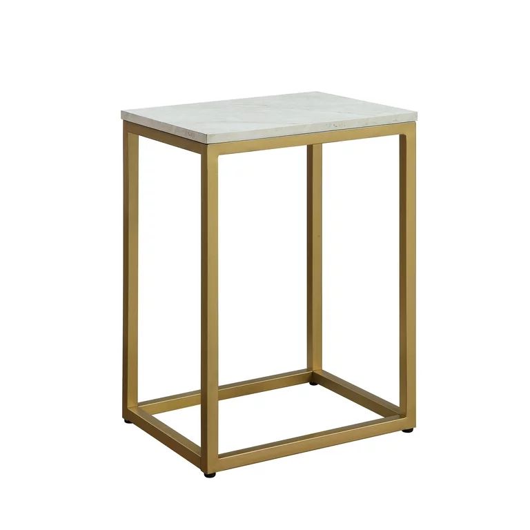 Mainstays End Table, White Top with Gold Frame | Walmart (US)