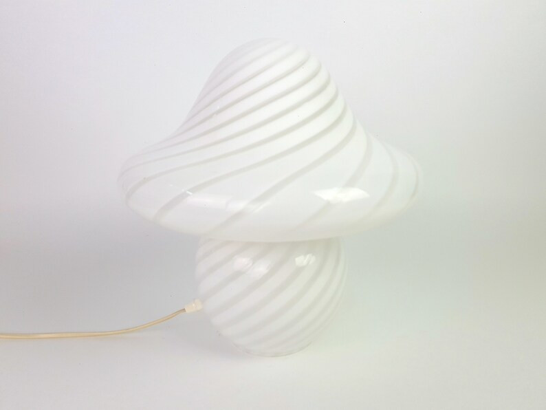 XXL ''Special Edition Pilz'' VETRI MURANO - Hand geblasen Wirbel weiß Kunst Glas Tischleuchte, 1... | Etsy (DACH)