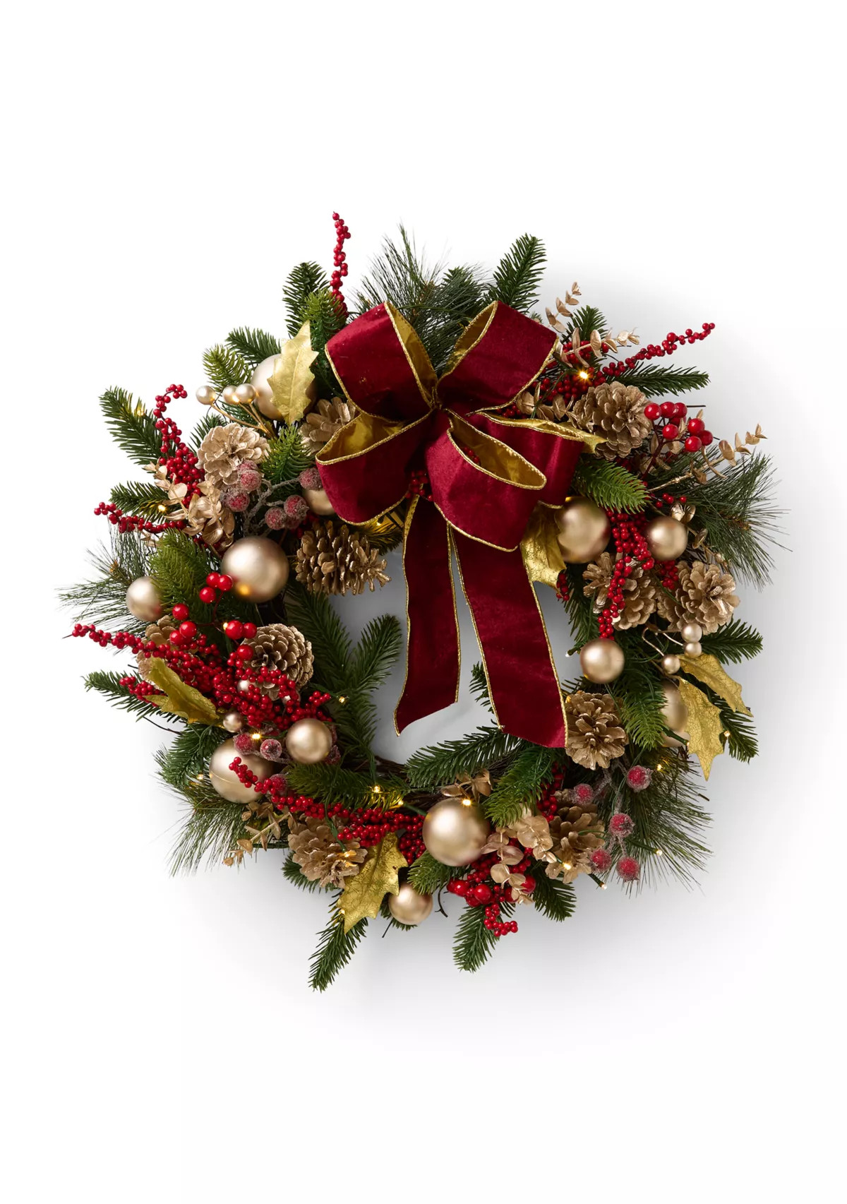 Pre-Lit Bourdeaux Wreath | Belk