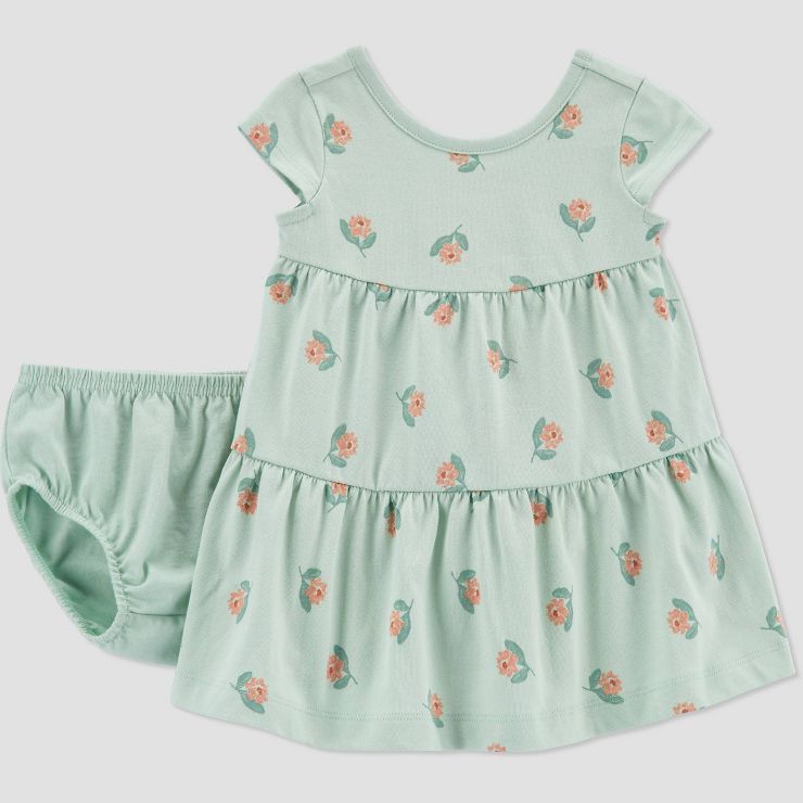 Carter's Just One You® Baby Girls' Floral Dress - Green | Target