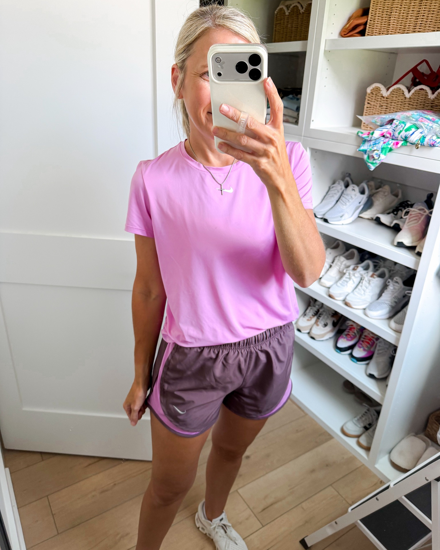 My daily Summer outfit!
Nike Tempo Shorts (can’t link for some reason 🤷🏼‍♀️) Size Small
Nike Dri Fit Tee size Small
OnCloud Sneakers

#LTKSaleAlert #LTKgrwm #LTKootd