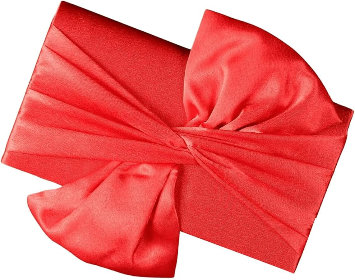 SweatyRocks Women's Elegant Bow Knot Ruched Satin Evening Bags Clutch Purses | Amazon (US)