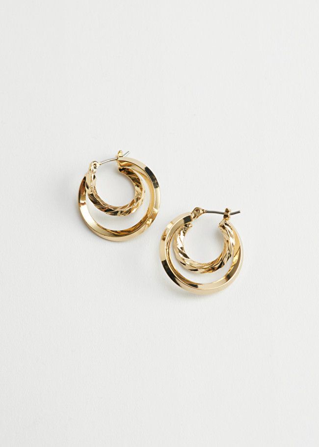 Duo Hoop Embossed Earrings | & Other Stories (EU + UK)