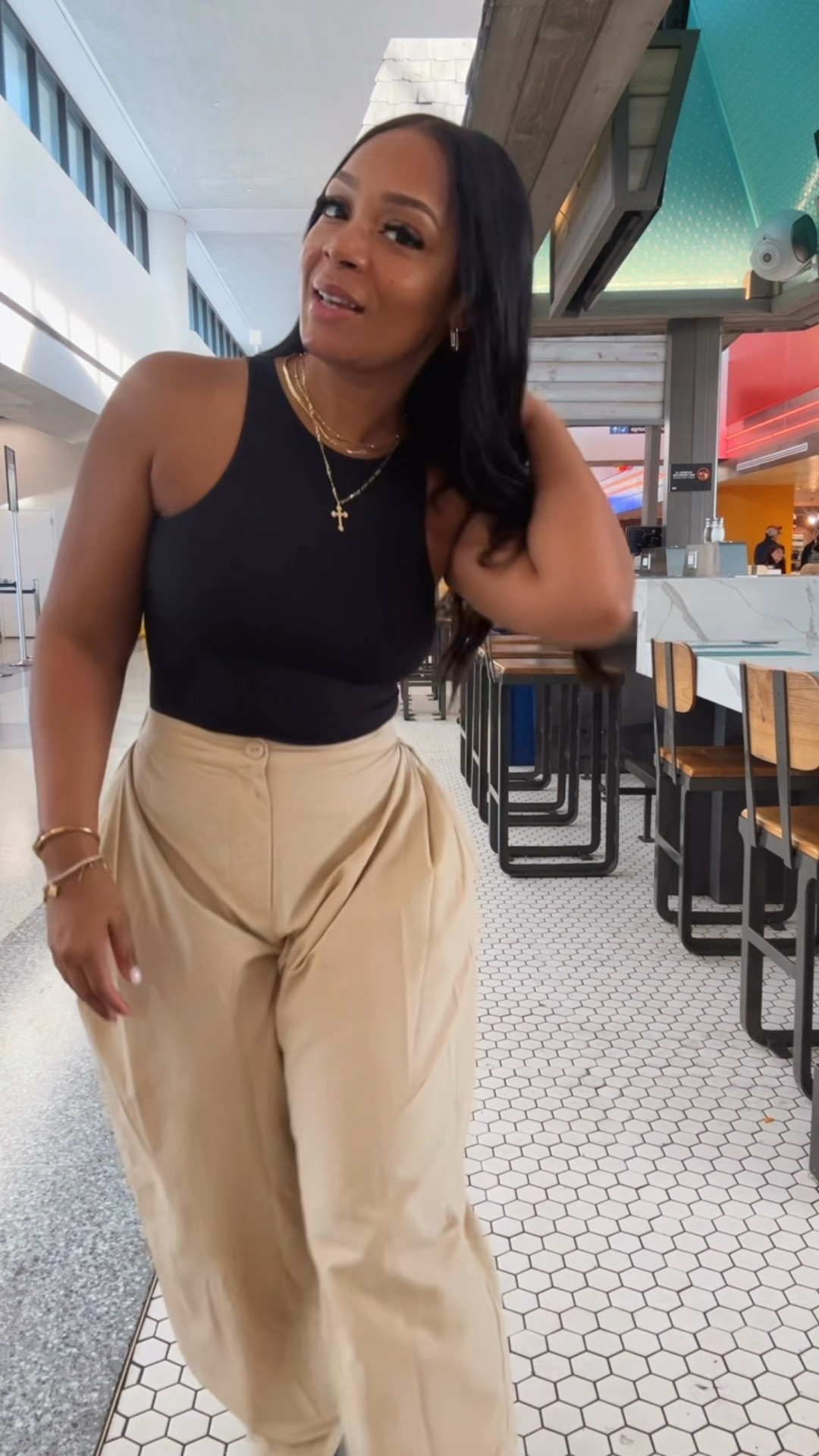 Today’s travel outfit ! These Amazon pants !!! 
