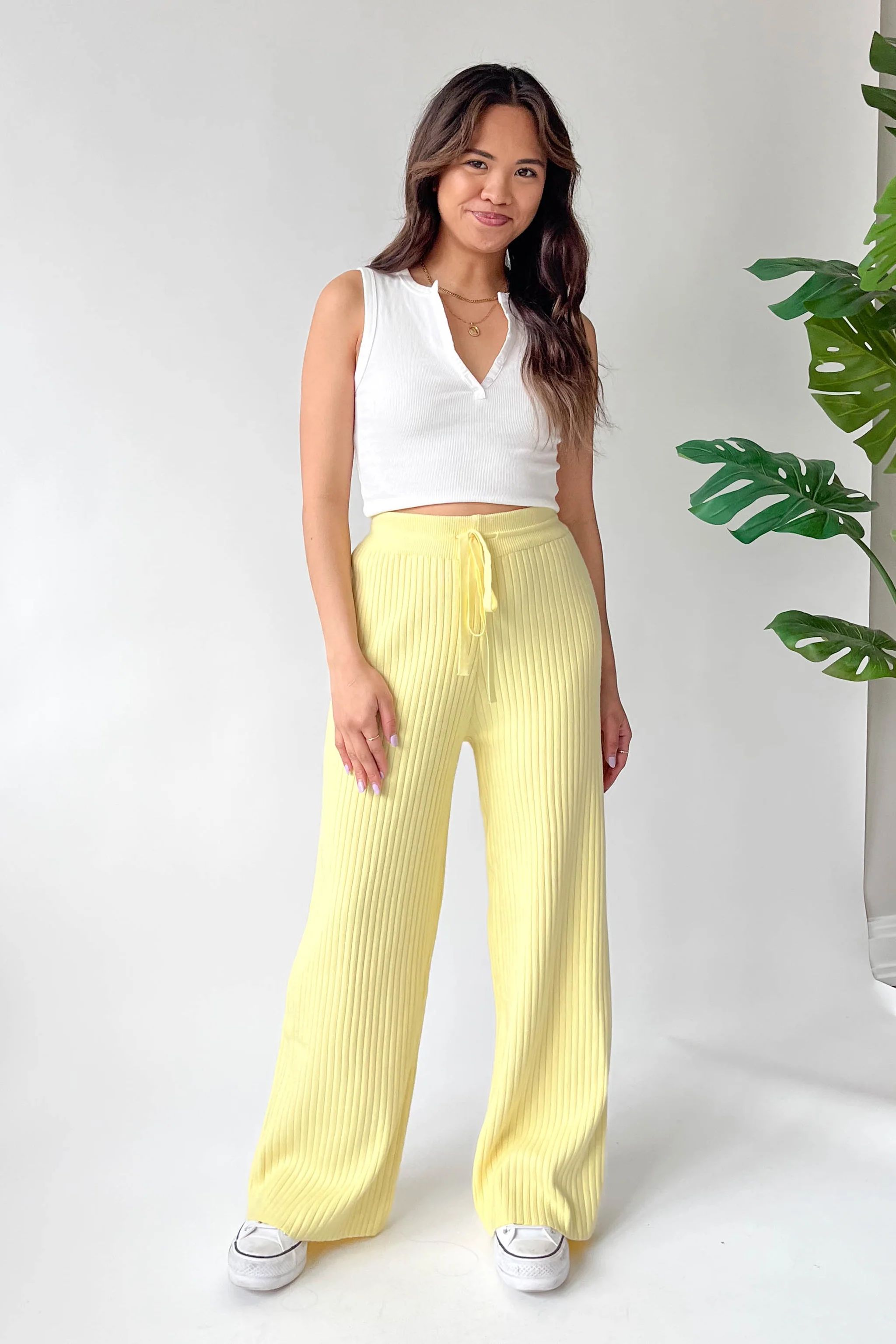 Unwritten Love Knit Pants in Yellow | Grey Bandit