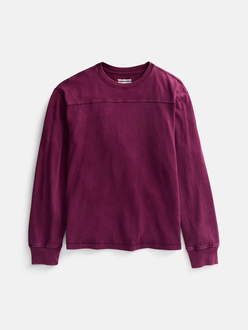 Weekend Academy Boys Football Yoke Tee with Long Sleeves, Sizes XS-XXL | Walmart (US)