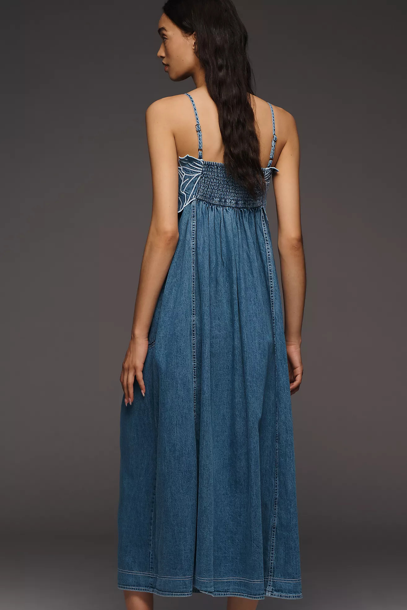 Pilcro Bouquet Embroidered Maxi Dress | Anthropologie (US)