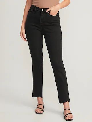 High-Waisted OG Straight Cut-Off Ankle Jeans for Women | Old Navy (US)
