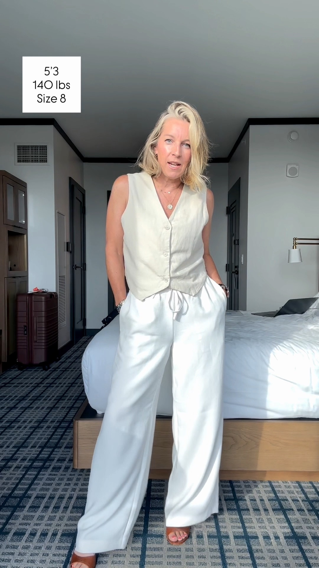 Was going for quiet luxury here. I did my best! 😂🫠
Small vest and m pants in regular length. Need heels. Short would’ve allowed me to wear flats! But truly wrinkle proof. Jammed them in a carryon and never had to iron or steam!!!

#LTKootd #LTKgrwm #LTKdayinmylife