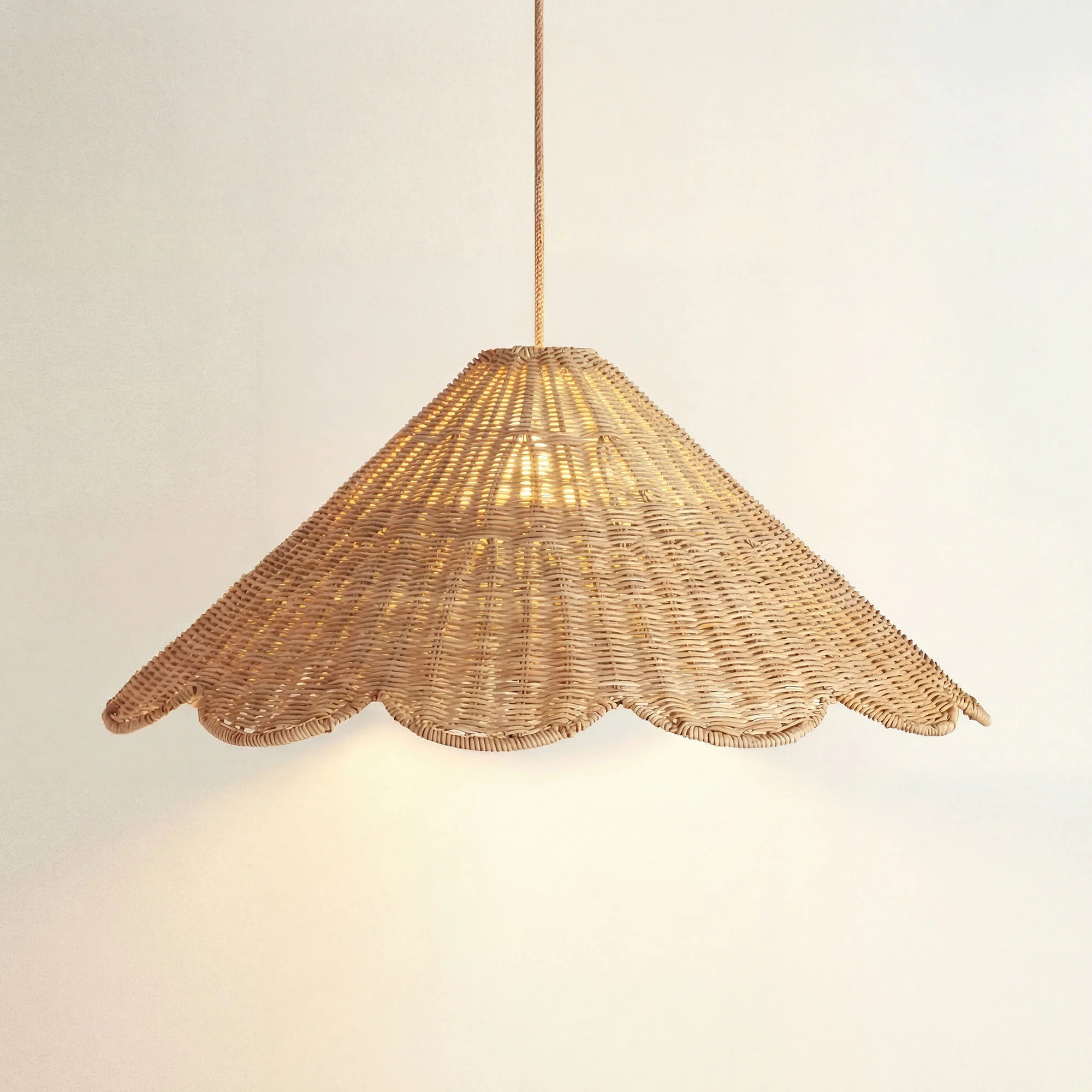 Daisy Cone Rattan Pendant Light | Rowabi