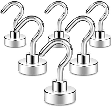 Neosmuk Magnetic Hooks, 22 lb+ Heavy Duty Earth Magnets with Hook for Refrigerator, Extra Strong Cru | Amazon (US)