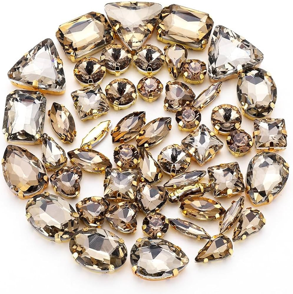 OTGui Rhinestones Beads, 50PCS Metal Flatback Gold Prong Setting Sewing Claw Glass Rhinestone wit... | Amazon (CA)