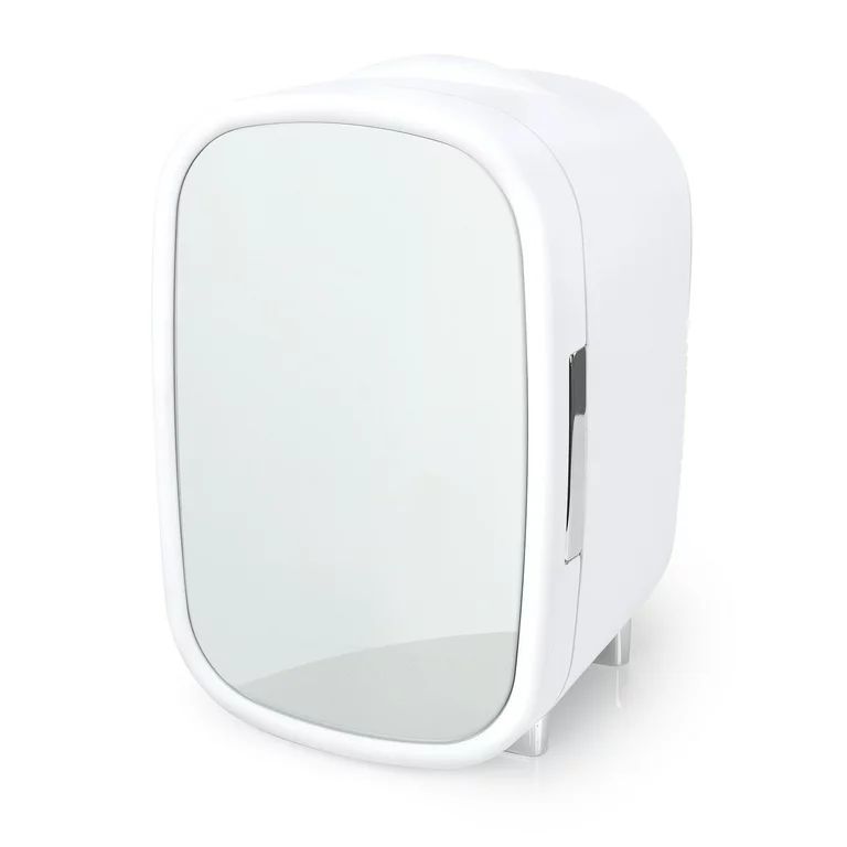 Personal Chiller Cosmetic Mini Fridge with Mirror Door for Vanity, White | Walmart (US)