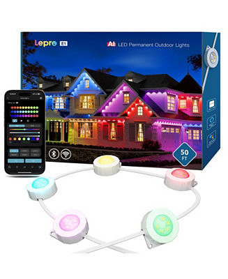 50 Foot 30 Light RGBIC AI Smart APP Control Outdoor String Light | Macy's