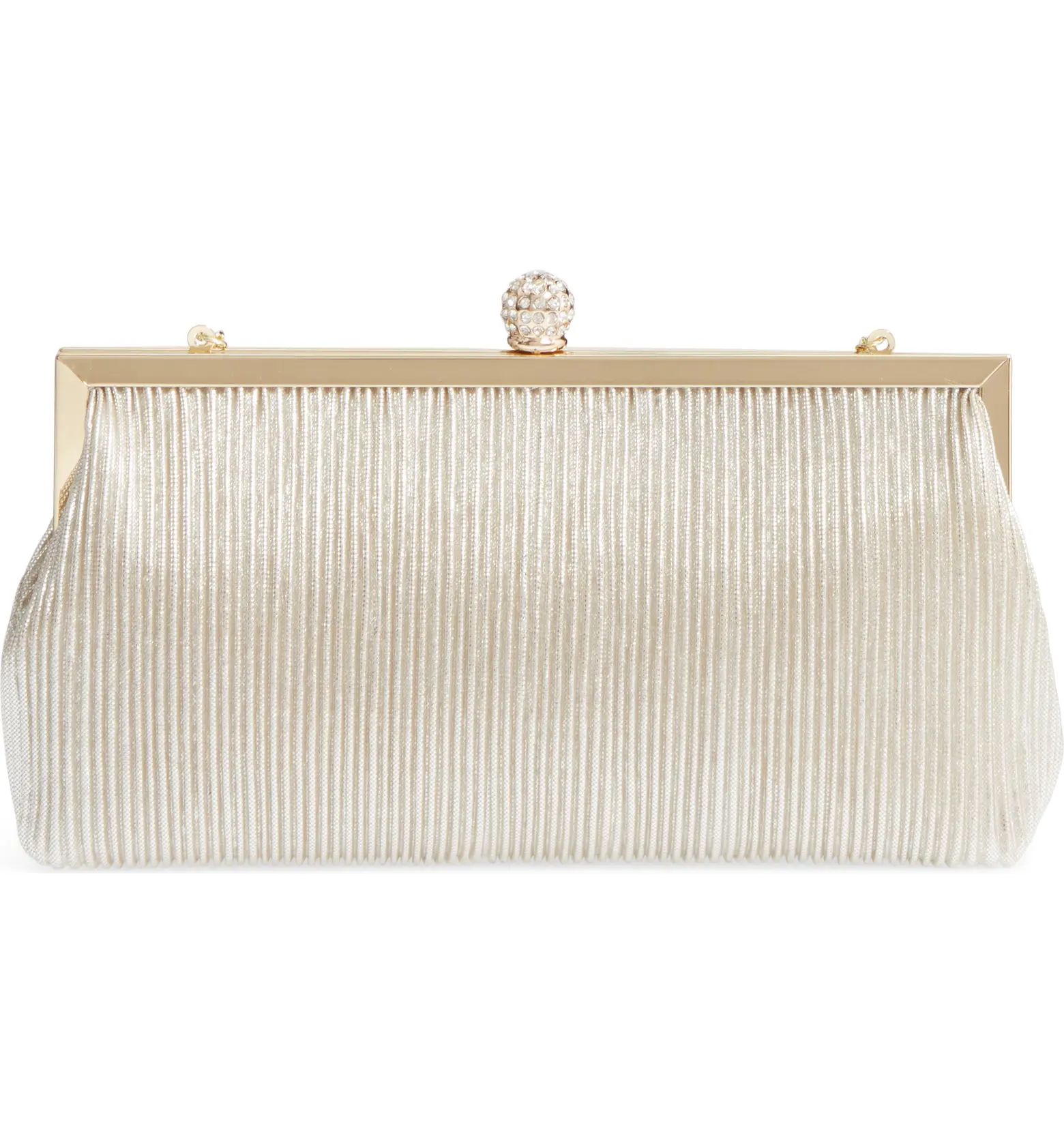 Aneka Pleated Shine Clutch | Nordstrom