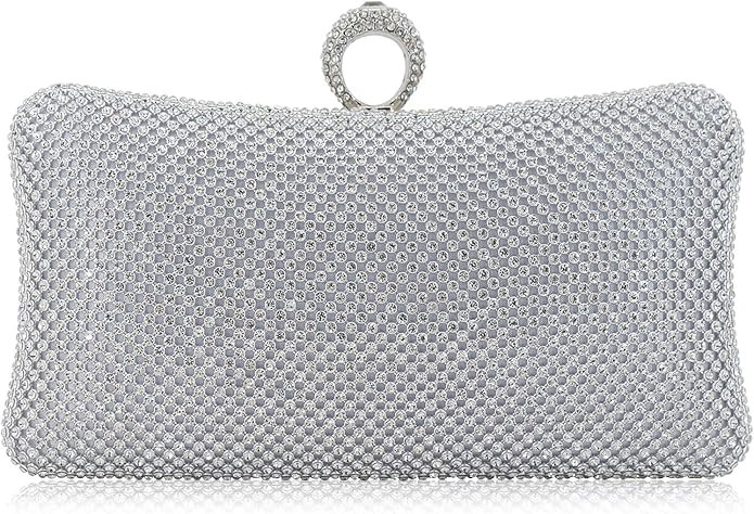 Dexmay Rhinestone Clutch Purse with Crystal Clasp Evening Handbag for Bridal Wedding Party | Amazon (US)
