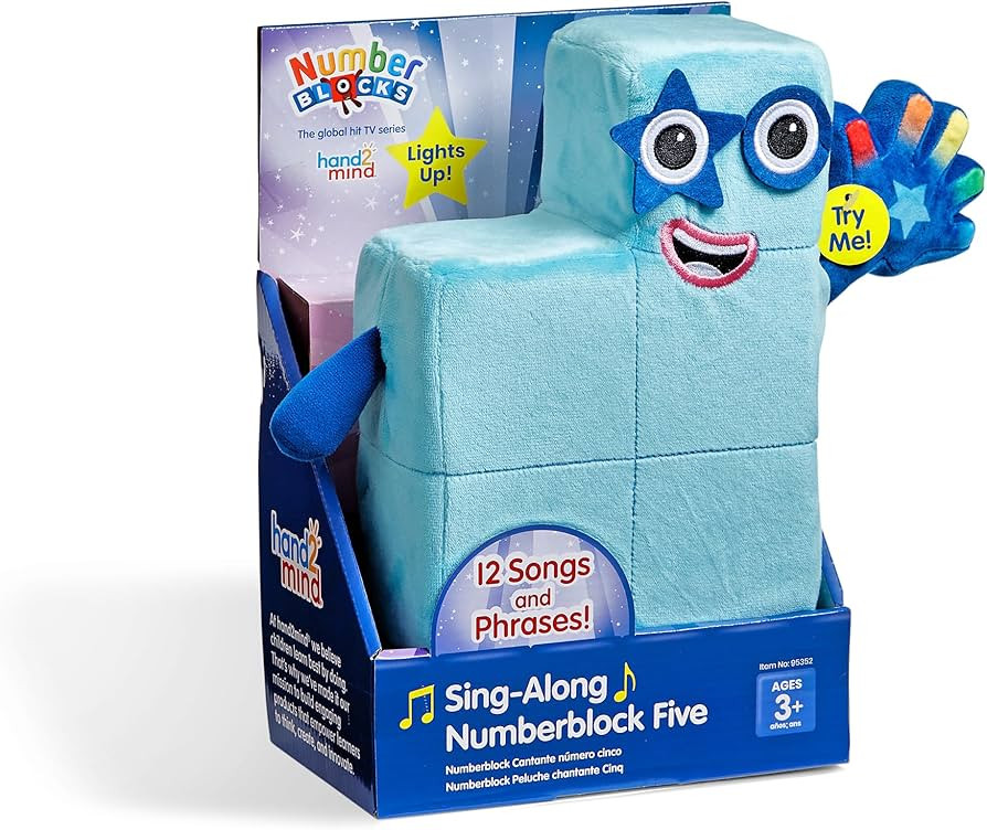 hand2mind Sing-Along Numberblock Five Plush – Officially Licensed Character Plushies, 12 Songs ... | Amazon (US)