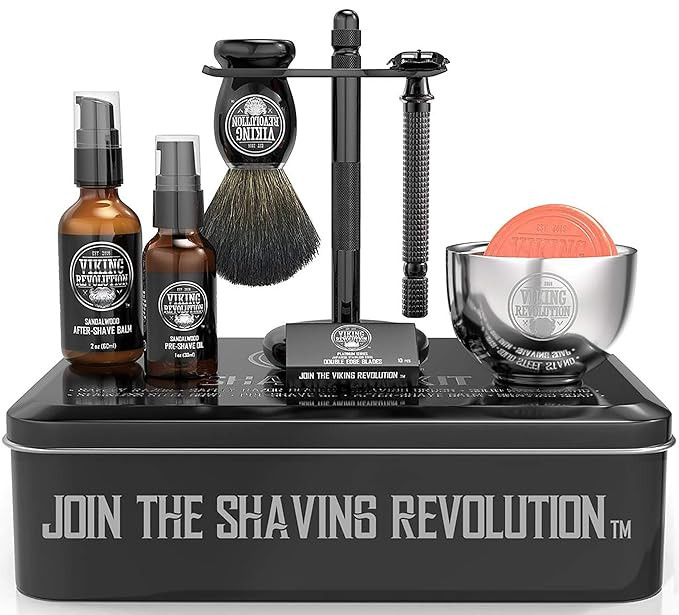 Luxury Safety Razor Shaving Kit - Includes Double Edge Safety Razor, Stand, Bowl, After-Shave Bal... | Amazon (US)
