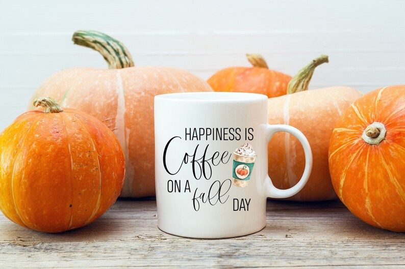 Happiness is Coffee On A Fall Day Coffee Mug Fall Time Coffee | Etsy | Etsy (US)