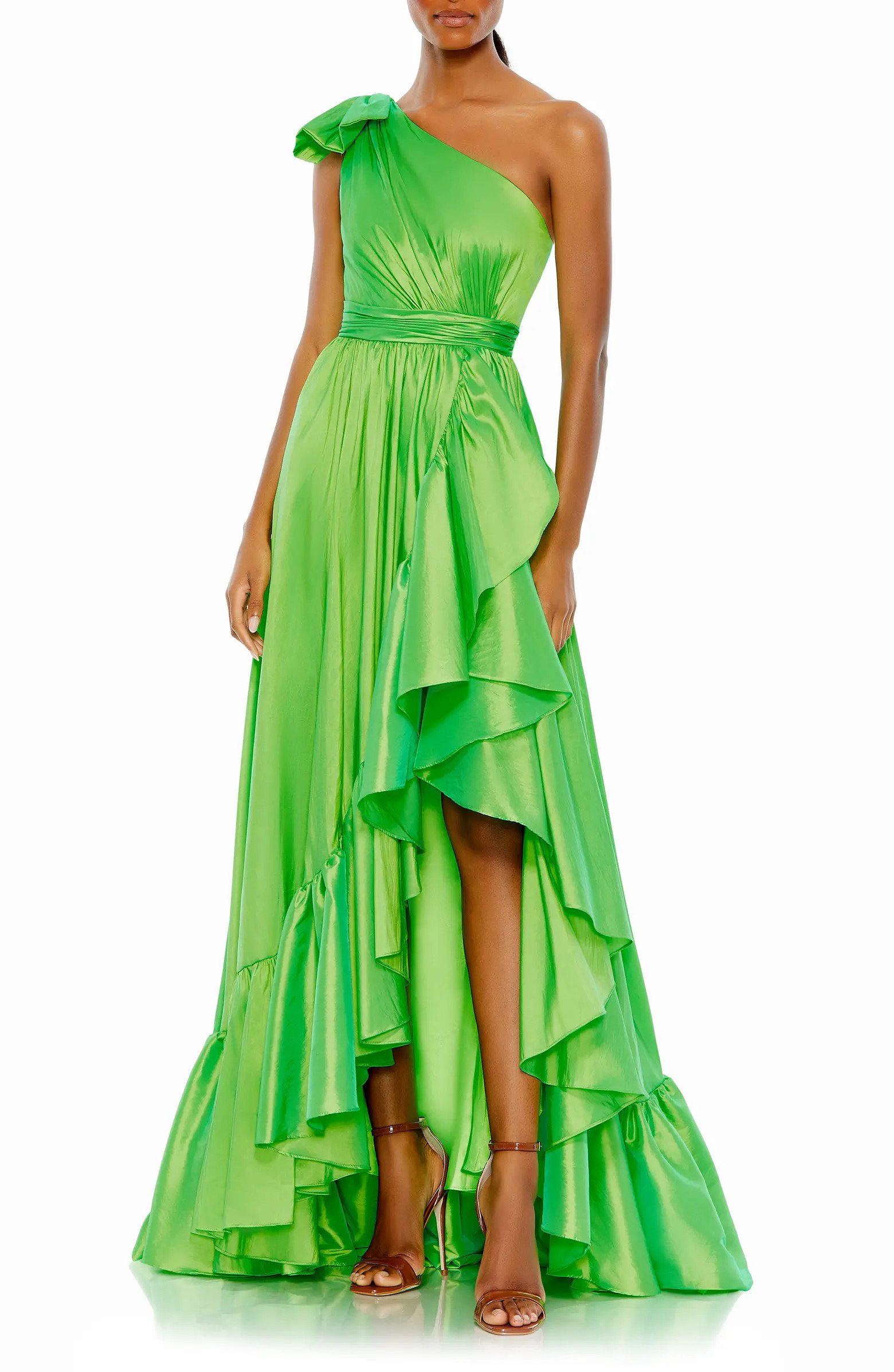 Mac Duggal One Shoulder Ruffle Taffeta Gown | Nordstrom | Nordstrom