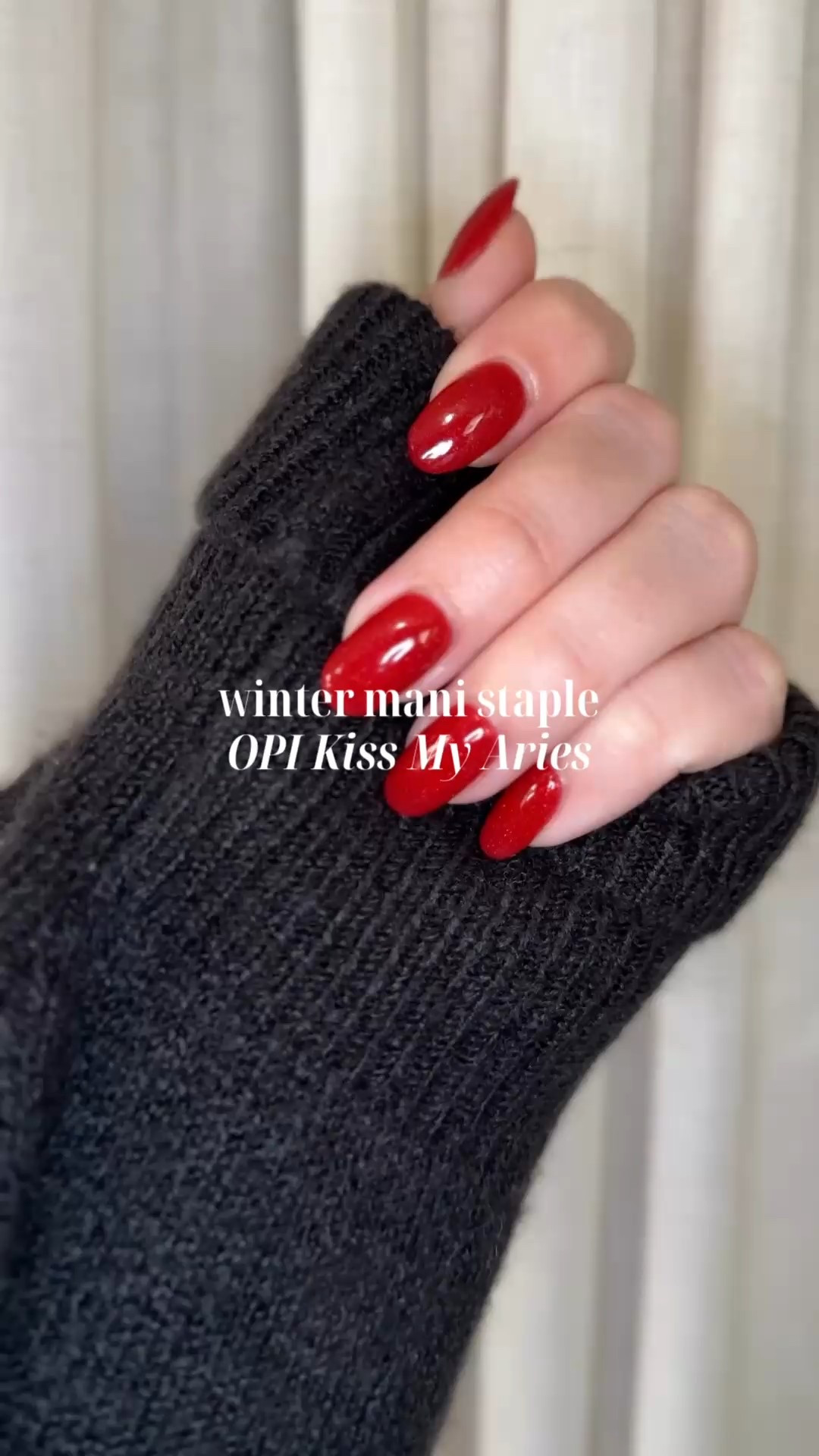 There’s just something about red nails in December.

Holiday nail hack: if you love your salon dip color, buy the polish version for at-home pedicures.

This month I went with OPI Kiss My Aries, a true red I’ve loved for years. OPI has been a staple since my teen years working at a salon — and honestly, it still holds up.

#LTKgrwm #LTKFindsUnder50 #LTKselfcare