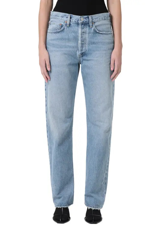 AGOLDE Kelly High Waist Relaxed Straight Leg Jeans in Harmonic at Nordstrom, Size 26 | Nordstrom