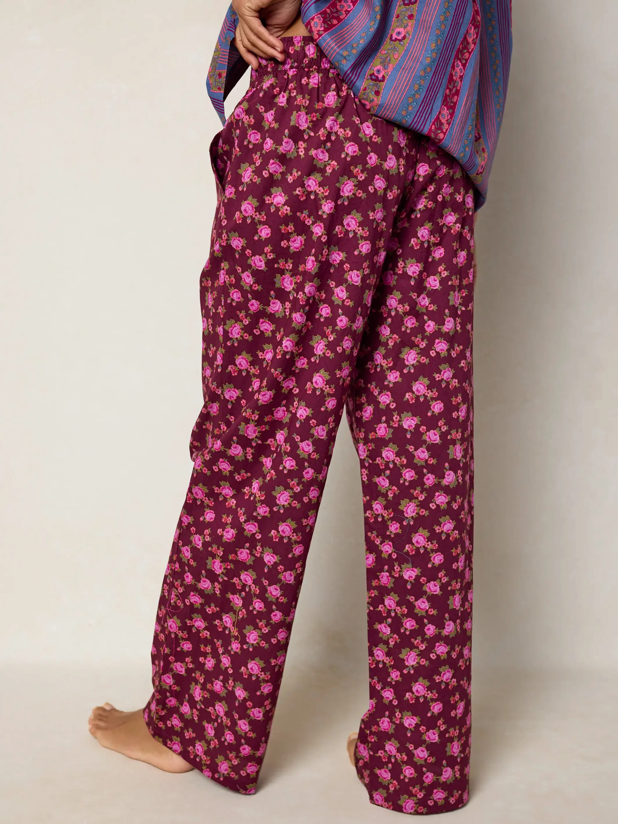 Mix & Match Cotton Pajama Pants - Porto Ditsy Merlot | Natural Life