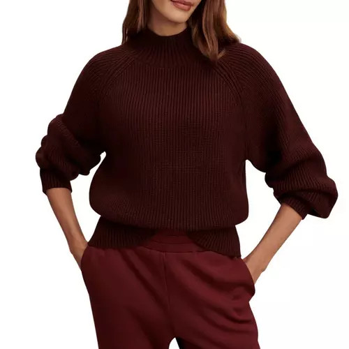 Women's Varley Martina Rib Knit Mock Neck Pullover Sweater | Scheels Sports