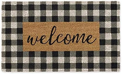 DII CAMZ11552 Home Natural Coir Doormat, Indoor/Outdoor, 18x30, Checkers Welcome | Amazon (US)