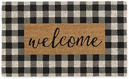 DII CAMZ11552 Home Natural Coir Doormat, Indoor/Outdoor, 18x30, Checkers Welcome | Amazon (US)