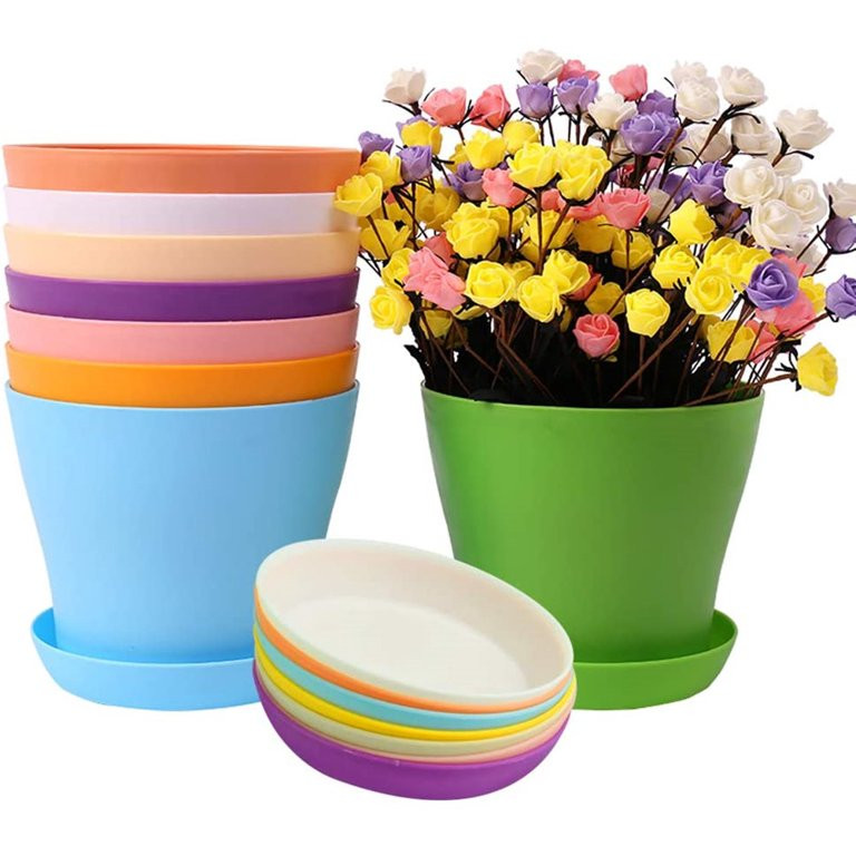 8Pcs Colorful Plastic Flower Pots Plastic Mini Nursery Pots Small Thick Plastic Plant Pots Nurser... | Walmart (US)