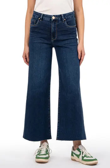 KUT from the Kloth Meg Raw Hem High Waist Ankle Wide Leg Jeans | Nordstrom | Nordstrom