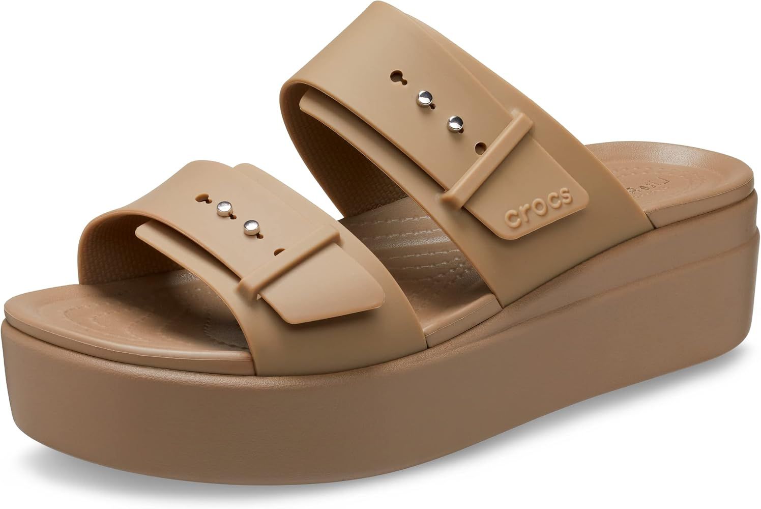 Crocs Women's Brooklyn Buckle Low Wedge, Platform Sandals | Amazon (US)