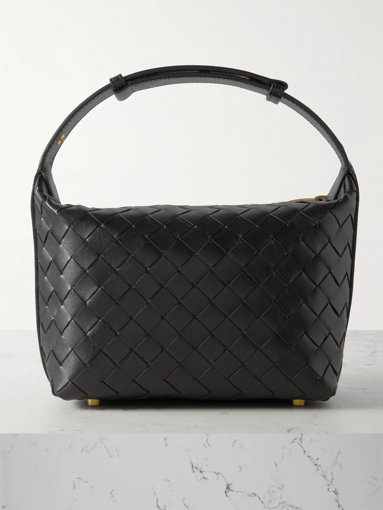 Bottega Veneta - Mini Wallace Intrecciato Leather Shoulder Bag - Black | NET-A-PORTER (US)