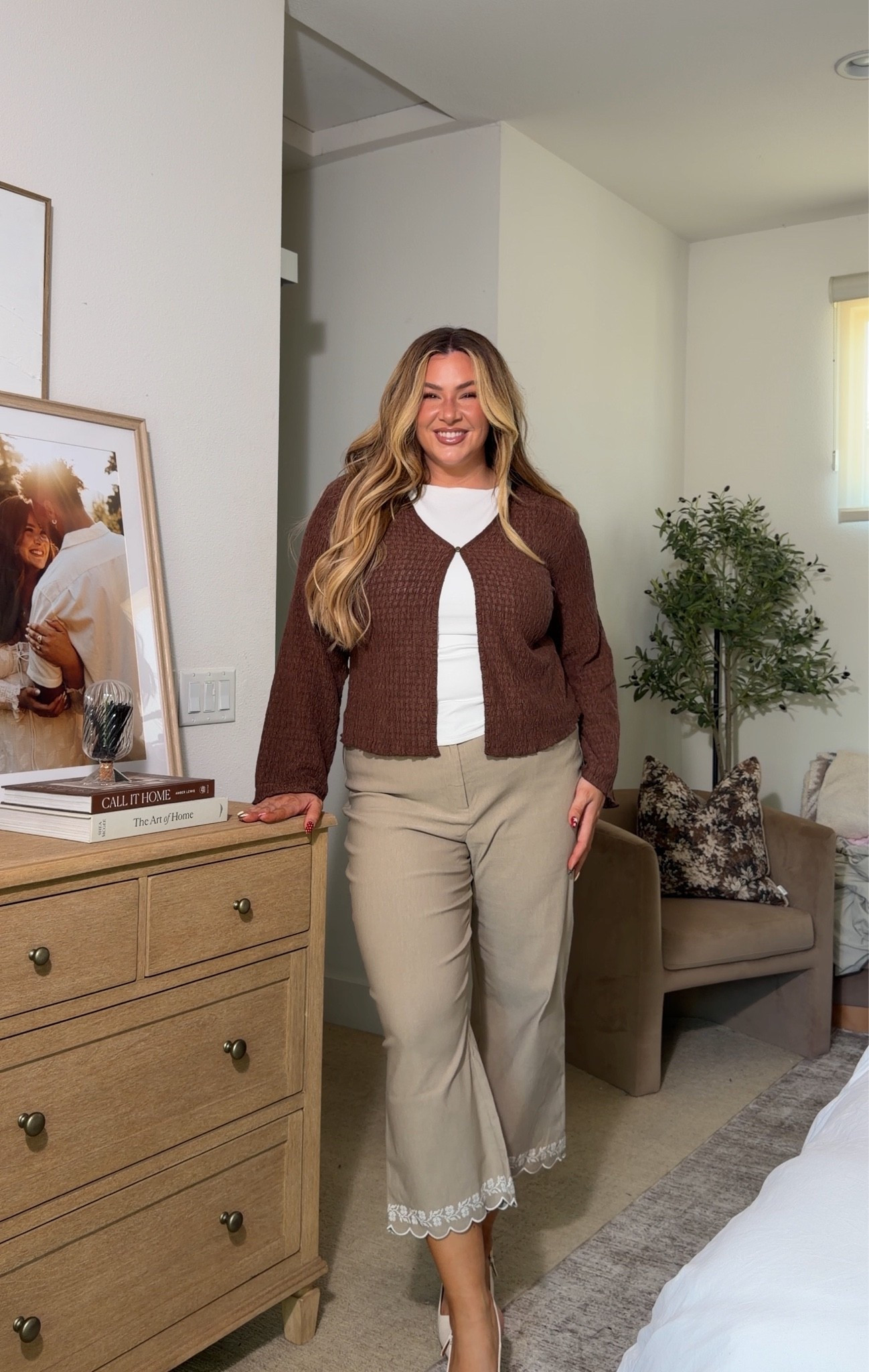 Spring workwear outfit inspo 🤎 wearing an xl in the tops & xxl in the pants!

#LTKWorkwear #LTKMidsize #LTKSeasonal