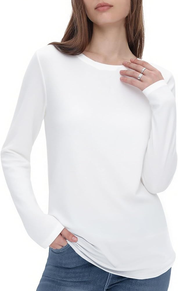 GAYHAY Long Sleeve Shirts for Women - Fall Winter Clothes Crew Neck Casual Tops Loose Fit Tees Fa... | Amazon (US)